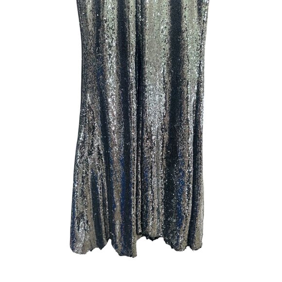 Dress The Population Ingrid Sequin Gown Women Medium Silver Prom Evening Mermaid - Picture 16 of 16